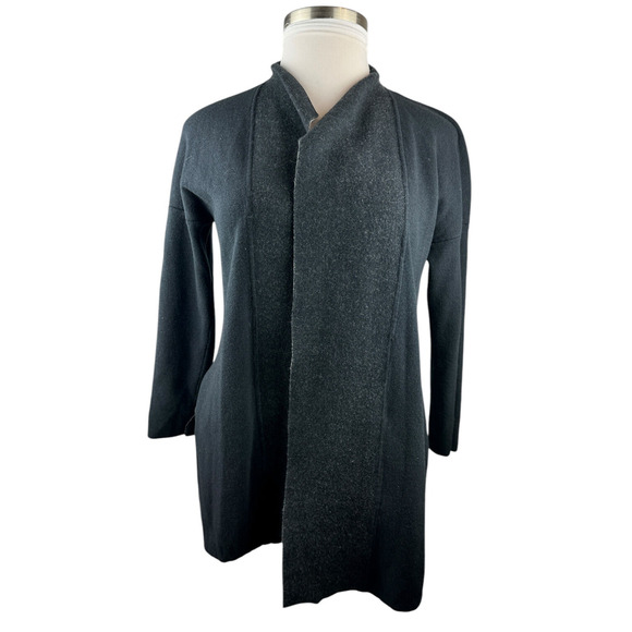 MM LaFleur O'Keeffe Sweater Cardigan Wool Silk Cashmere Duster XL *MISSING BELT* - Picture 5 of 16